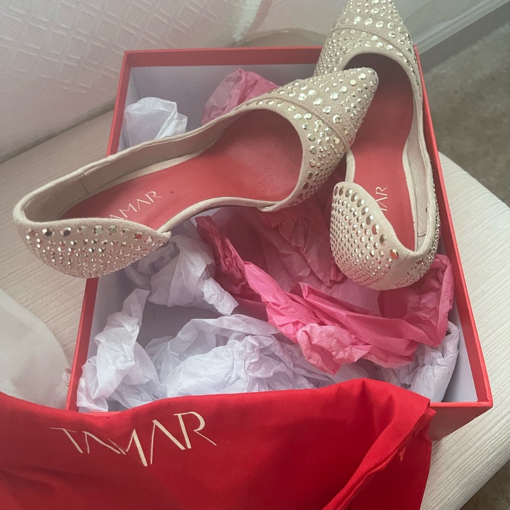 TAMAR Suede Studded Heels